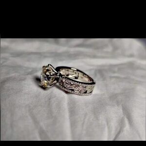 SOLD— 2.5ct Old European cut moisanite- 10K WG Ring